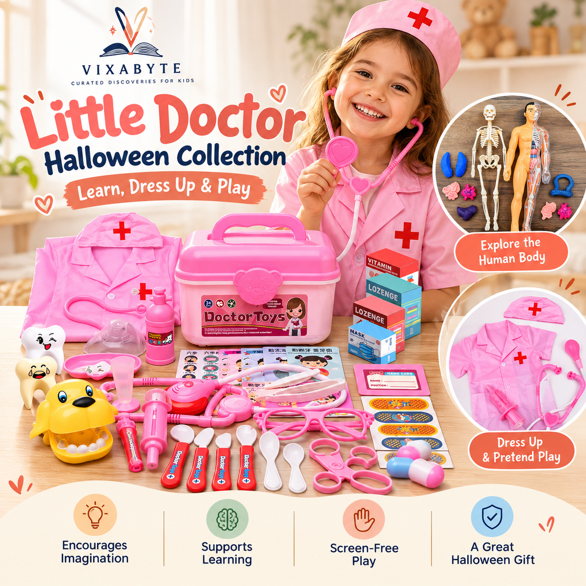 VIXABYTE Little Doctor Halloween Collection — Learn, Dress Up & Play